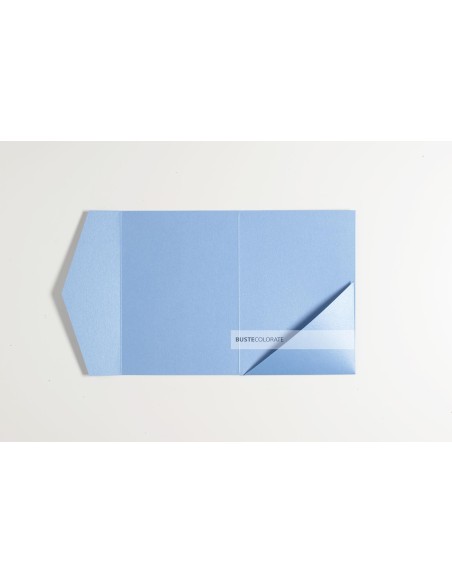Partecipazione Pocketfold 125x175 mm azzurrino bluette Brillante