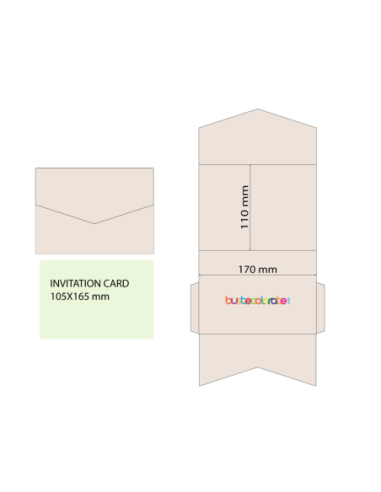 Partecipazione Pieghevole Gesso 110x170 | BusteColorate