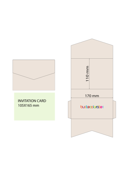 Partecipazione Pieghevole Gesso 110x170 | BusteColorate