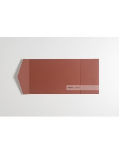 Busta pocket-fold con tasca 150x150 mm colore terracotta