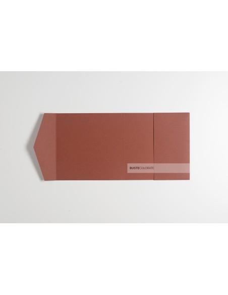 Busta pocket-fold con tasca 150x150 mm colore terracotta