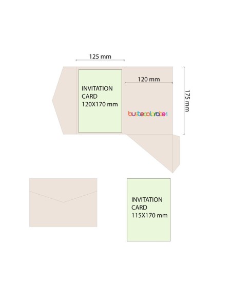 Partecipazione Pocketfold 125x175 mm Perla Brillante con Tasca Diagonale
