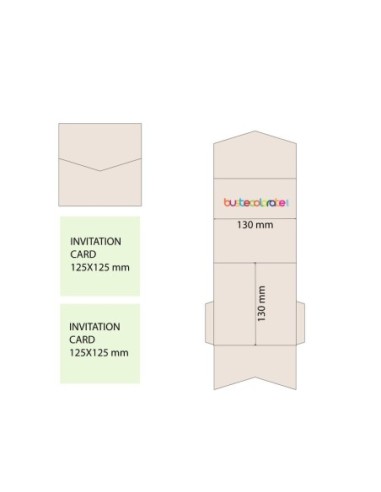 Partecipazione con Tasca 130x130 Rosa Quarzo | Raffinata