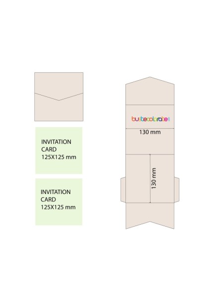 Partecipazione con Tasca 130x130 Rosa Quarzo | Raffinata