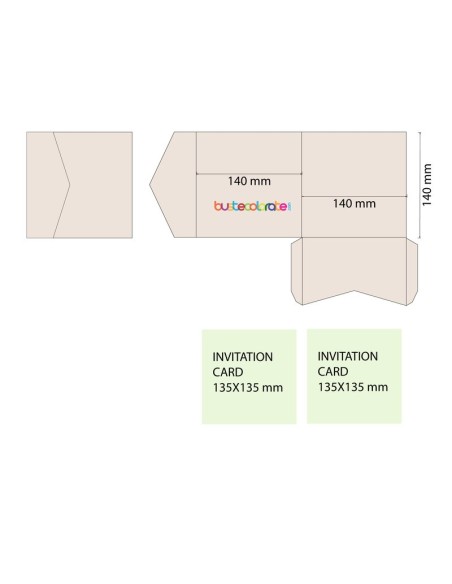 Partecipazione Pocketfold Sirio Nude 140x140 | BusteColorate
