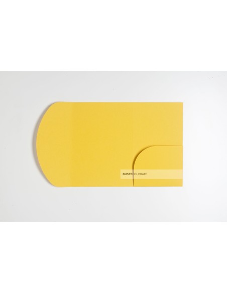 Busta ad arco con tasca laterale misura 135x185 mm colore gianno ocra