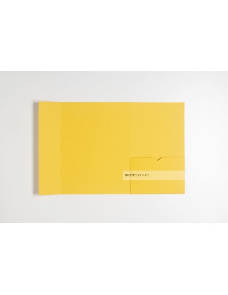 Busta pocketfold C5 con tasca laterale 150X200 mm colore giallo ocra