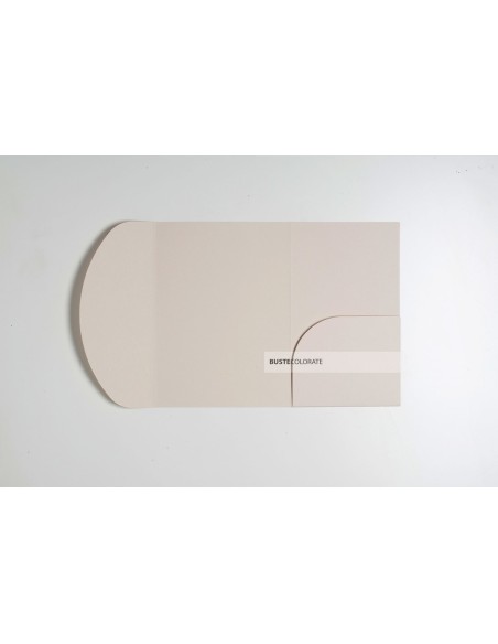 Busta ad arco con tasca laterale misura 135x185 mm colore gianno ocra