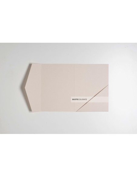 Partecipazione pocketfold con tasca diagonale 125x175 mm colore sabbia