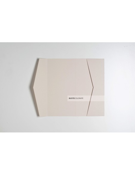 Partecipazione Pocketfold 105x215 mm colore sabbia