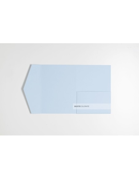 Partecipazione pocketfold con tasca laterale 125x175 mm colore celeste