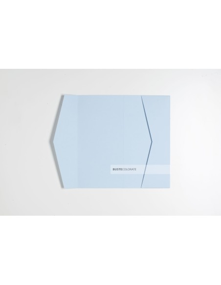 Partecipazione Pocketfold 105x215 mm colore celeste