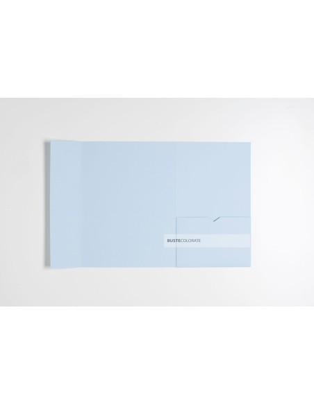 Busta pocketfold C5 con tasca laterale 150X200 mm colore celeste