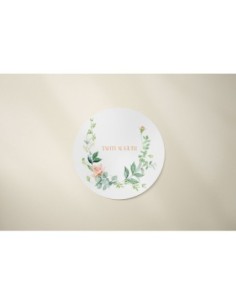 adesivo floreale rotondo per regali e bomboniere