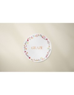 sticker floreale rotondo grazie per bomboniere