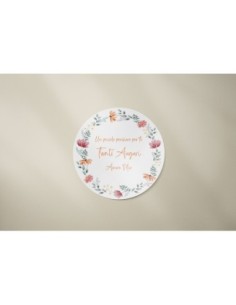 adesivo romantico floreale rotondo