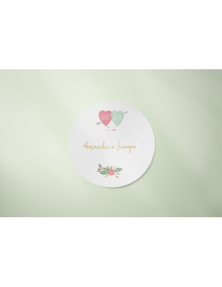 adesivo save the date matrimonio floreale
