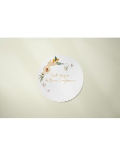 sticker floreale rotondo per compleanno