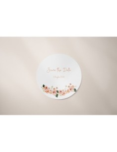 adesivo matrimonio save the date floreale rosa