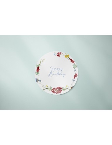 Sticker Floreale Rotondo per Compleanno e Feste