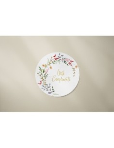 Sticker Floreale Rotondo per Packaging Elegante