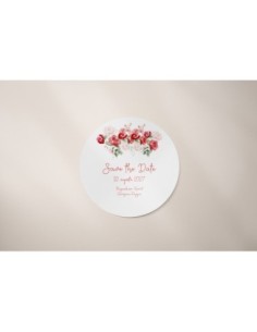 Sticker Save The Date Floreale Rosso Matrimonio
