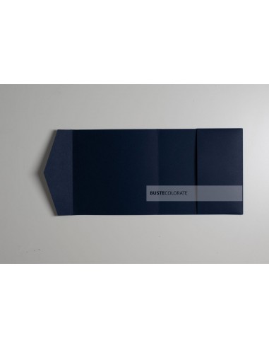 Partecipazioni originali con tasca 150x150 colore Blu Notte