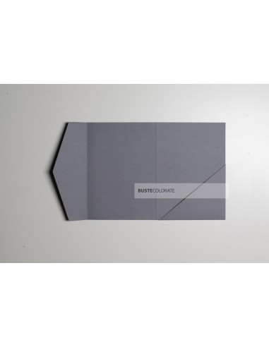 Partecipazione pocketfold con tasca diagonale 125x175 mm colore Grigio