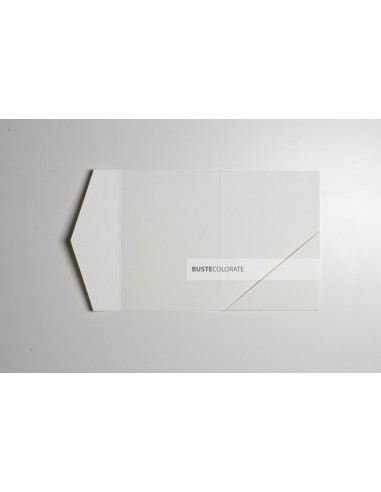 Partecipazione pocketfold con tasca diagonale 125x175 mm colore Kraft Limestone