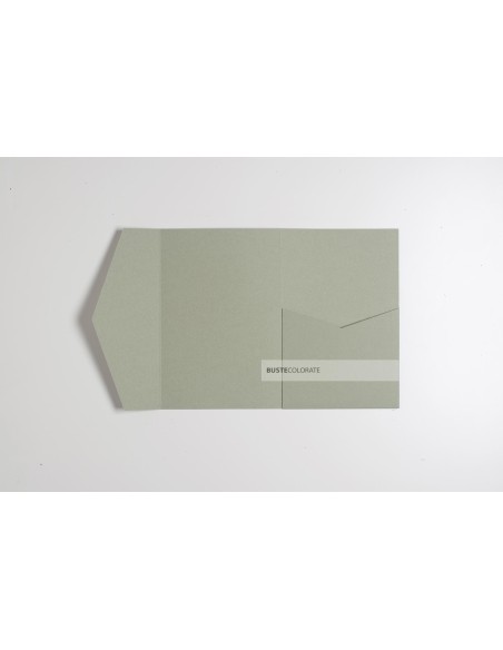 Partecipazione Classica Pocketfold 120x180 Kraft verde salvia