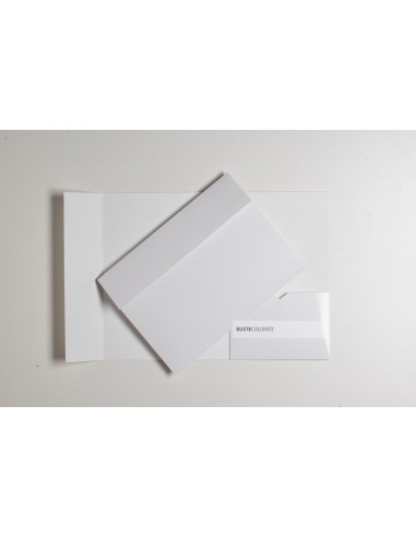 Busta pocketfold C5  con tasca laterale 150X200 mm colore bianco lucido