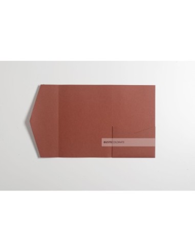 Busta pocketfold rettangolare 135x185 mm colore terracotta