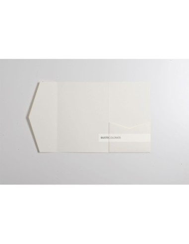 Busta pocketfold con tasca laterale 135x185 mm colore panna