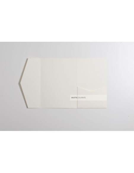 Busta pocketfold con tasca laterale 135x185 mm colore panna