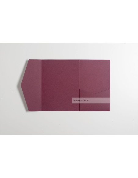 Busta pocketfold con tasca laterale 135x185 mm colore Bordeaux