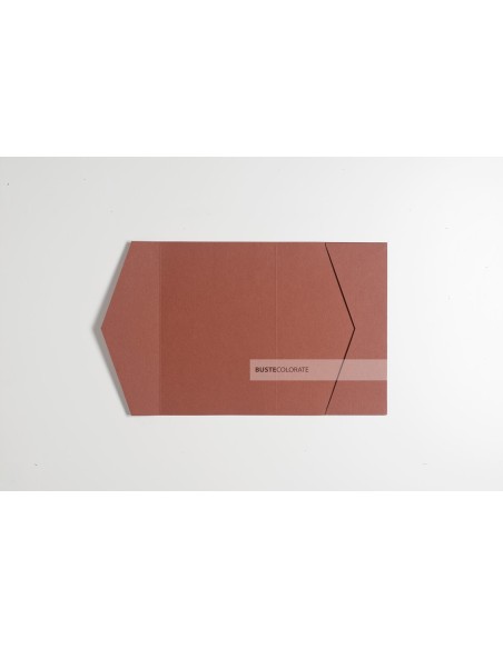 Busta rettangolare con tasca 110x170 mm colore terracotta