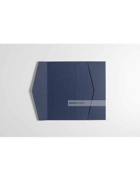 Partecipazione Pocketfold 105x215 mm colore blu scuro