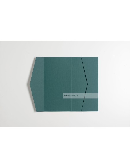 Partecipazione Pocketfold 105X210 mm colore verde foresta