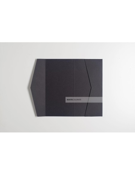 Partecipazione Pocketfold 105x215 mm colore nero
