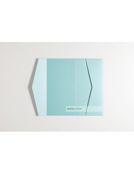 Partecipazione Pocketfold 105x215 mm colore tiffany