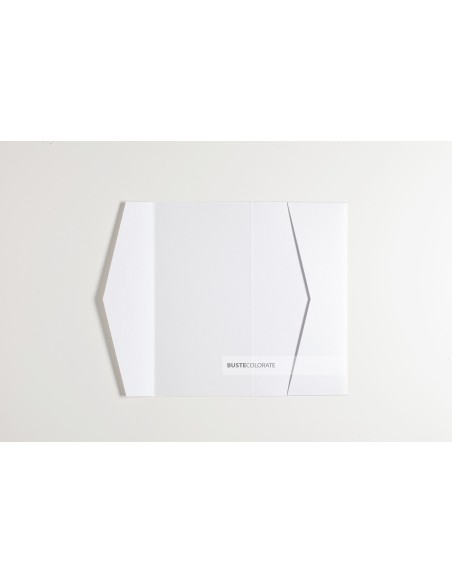 Partecipazione Pocketfold 105x215 mm colore bianco crystal