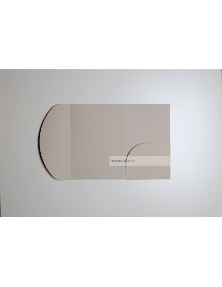Busta con tasca ad arco misura 135x185 mm colore beige