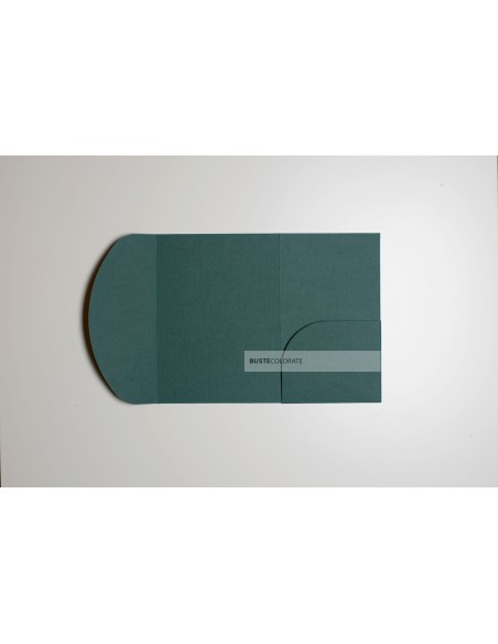Busta con tasca ad arco misura 135x185 mm colore verde foresta