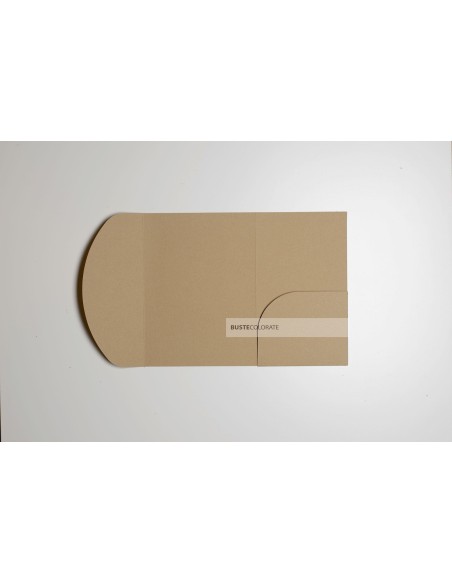 Busta con tasca ad arco misura 135x185 mm colore kraft