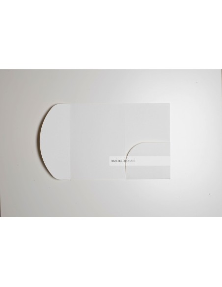 Busta con tasca ad arco misura 135x185 mm colore gesso
