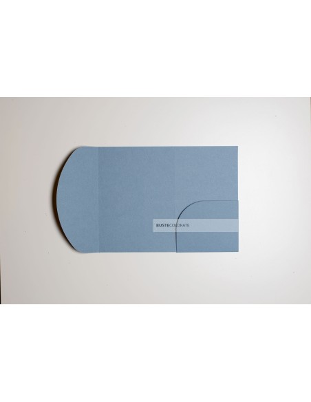Busta con tasca ad arco misura 135x185 mm colore acqua blue