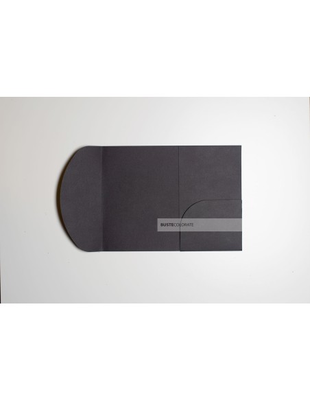 Busta con tasca ad arco misura 135x185 mm colore nero