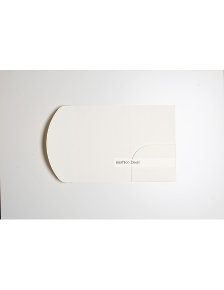 Busta con tasca ad arco misura 135x185 mm colore panna