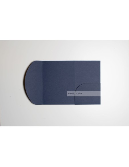 Busta con tasca ad arco misura 135x185 mm colore blu scuro