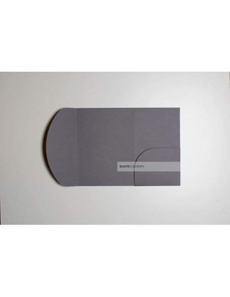 Busta con tasca ad arco misura 135x185 mm colore grigio pietra